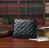 Luxury LV Leather Wallet Black Men's