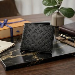 Luxury LV Leather Wallet Black Men's