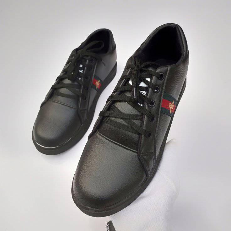 Men's Black Rubber Casual Sneakers Size 39